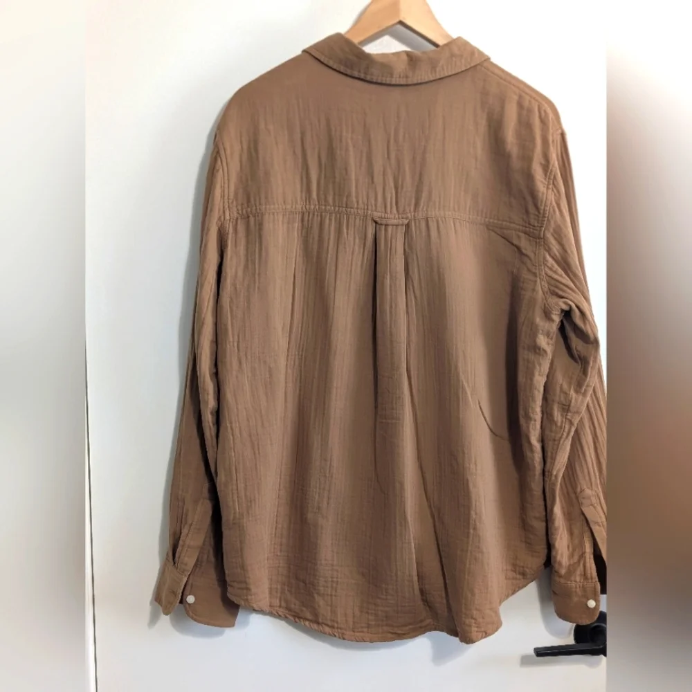Quince Brown Long-Sleeve Button-Down Shirt